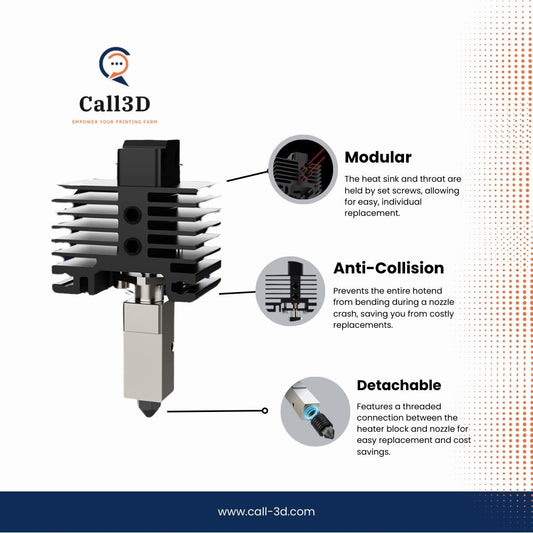 0.4mm Call3D TZ2.0 Hotend for Bambu Lab X1 & P1 Printers