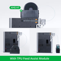 Bambu TPU Feed Assist Module compatible placement options with AMS HT 3D printing accessory