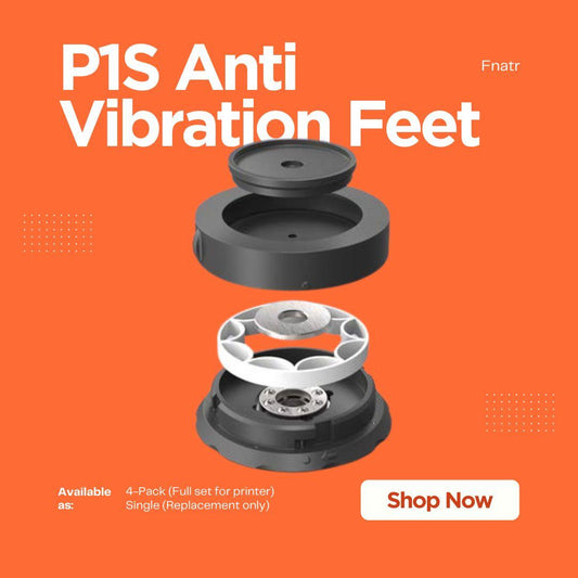 Bambu Lab P1S Anti‑Vibration Feet – HULA Floating Damper Feet