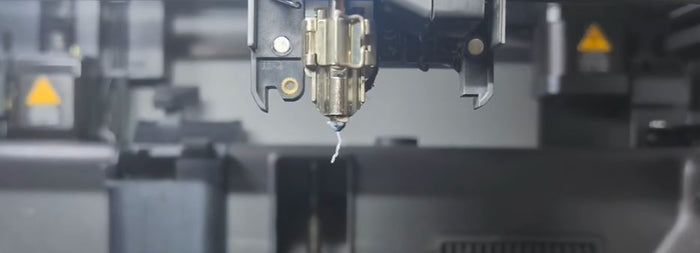 Failed print blob did not climb up or stick along the coated 3D printer nozzle. 