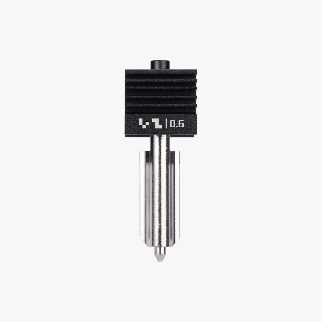 0.6 mm hotend with nozzle compatible with H2 series / P2S / X2D on a white background