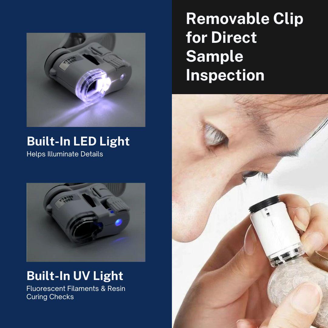 Phone Clip-On Microscope for 3D Print Flow Rate Calibration & Sample Inspection