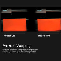Bambu Lab P2S Chamber Heater Warping Comparison