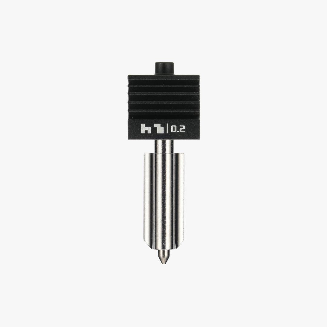 0.2 mm hotend with nozzle compatible with H2 series / P2S / X2D on a white background