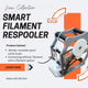 Upgraded electric filament spool winder product cover image showing the machine ready for filament respooling.