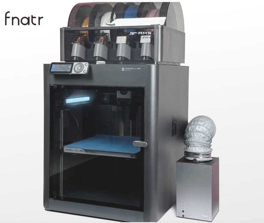 Fnatr P1S Ventilation System installed with Bambu Lab P1S 3D printer, complete setup