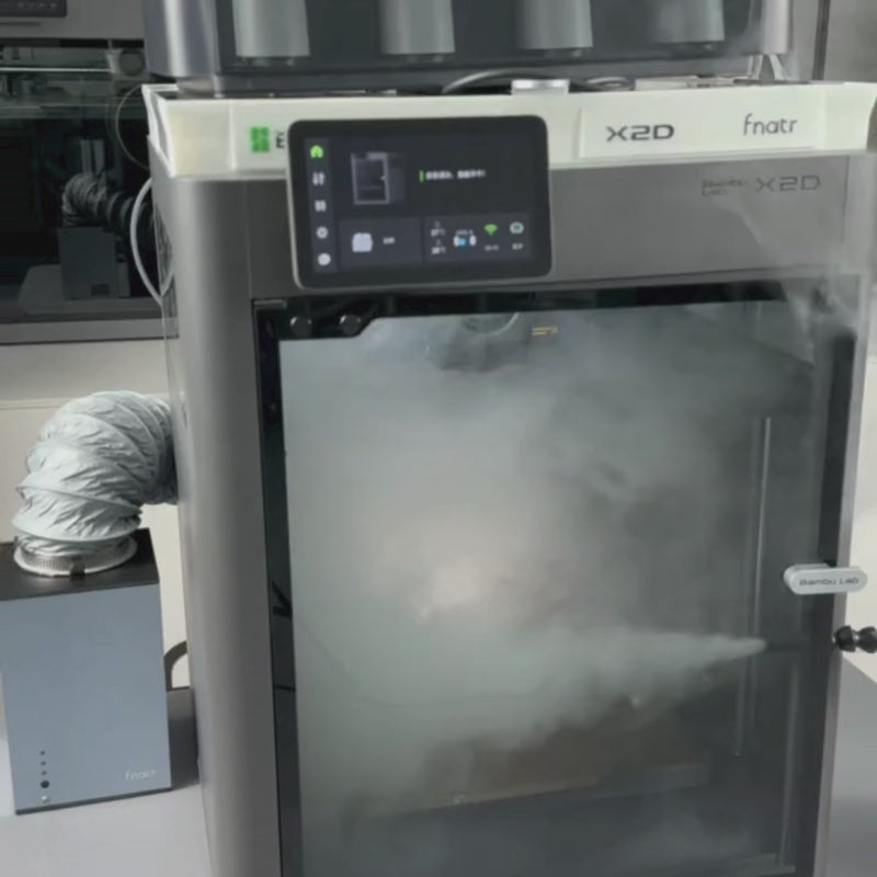  FNATR X2D ventilation rapidly clears smoke/fumes during high-temperature printing (results vary)
